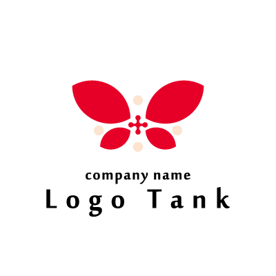 バタフライ 蝶 とお花を組み合わせたキュートなロゴ ロゴタンク 企業 店舗ロゴ シンボルマーク格安作成販売