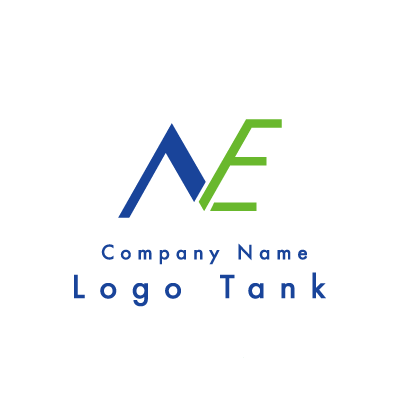 NとEのロゴ 青 / 緑 / N / E / シンプル / クール / 製造 / 建築 / IT / ネット / ロゴ作成 / ロゴマーク / ロゴ / 制作 /,ロゴタンク,ロゴ,ロゴマーク,作成,制作
