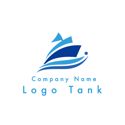 船をイメージしたロゴ 青 / 水色 / 船 / シンプル / クール / スタイリッシュ / 建築 / IT / スポーツ / ショップ / ロゴ作成 / ロゴマーク / ロゴ / 制作 /,ロゴタンク,ロゴ,ロゴマーク,作成,制作