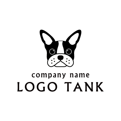 フレンチブルドックのイラストロゴ 犬 / 犬 / 可愛い / 動物病院 / ロゴ制作 / ロゴ格安 / 名刺ロゴ / キャラクター /,ロゴタンク,ロゴ,ロゴマーク,作成,制作