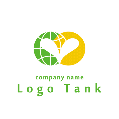 地球と月あるいは太陽と双葉のロゴ ロゴタンク 企業 店舗ロゴ シンボルマーク格安作成販売