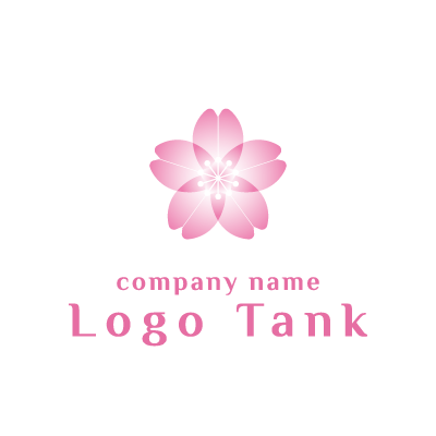 桜の花の美しいグラデーションロゴ