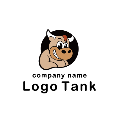 牛さんのキャラクターロゴ ロゴタンク 企業 店舗ロゴ シンボルマーク格安作成販売