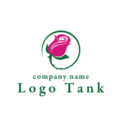 バラの蕾のロゴ ロゴタンク 企業 店舗ロゴ シンボルマーク格安作成販売