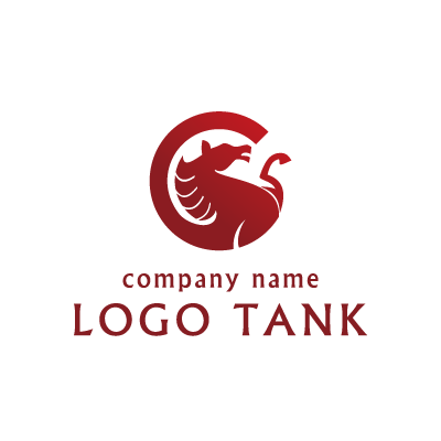 馬とアルファベットcが融合したシルエットロゴ ロゴタンク 企業 店舗ロゴ シンボルマーク格安作成販売