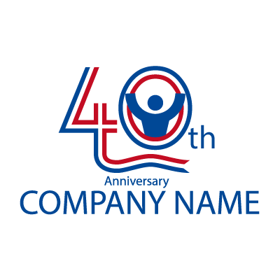 40周年アニバーサリーロゴ ロゴタンク 企業 店舗ロゴ シンボルマーク格安作成販売
