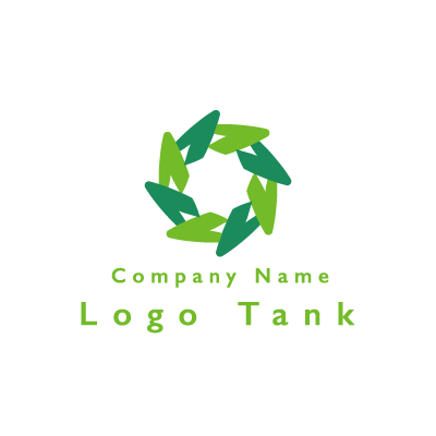 葉が連なったロゴ 緑 / リーフ / 円形 / シンプル / ナチュラル / クリニック / 建築 / IT / ショップ / ロゴ作成 / ロゴマーク / ロゴ / 制作 /,ロゴタンク,ロゴ,ロゴマーク,作成,制作