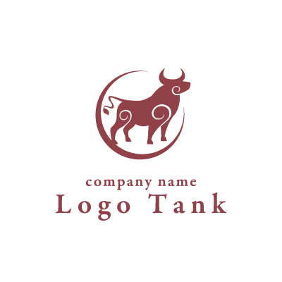 牛のシルエットロゴ ロゴタンク 企業 店舗ロゴ シンボルマーク格安作成販売