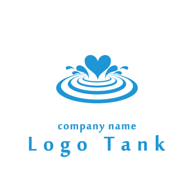 雫とハートのロゴ ロゴタンク 企業 店舗ロゴ シンボルマーク格安作成販売