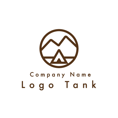 アウトドアと山のロゴ ロゴタンク 企業 店舗ロゴ シンボルマーク格安作成販売