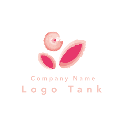 淡いピンクのロゴ ロゴタンク 企業 店舗ロゴ シンボルマーク格安作成販売
