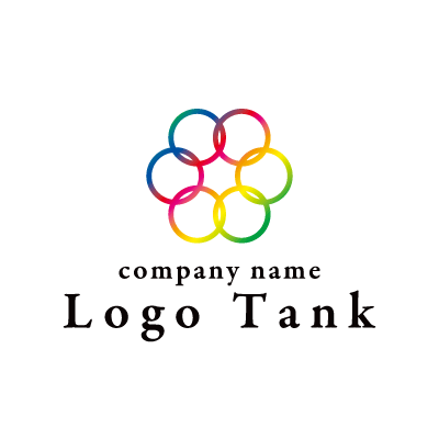 6つの輪のロゴ リング / 輪 / ボランティア / チームワーク / スポーツ / 虹色 / グラデーション / 線画 / ロゴ / ロゴデザイン / ロゴ制作 / 会社のロゴ / 格安ロゴ / 企業ロゴ / 可愛いロゴ /,ロゴタンク,ロゴ,ロゴマーク,作成,制作
