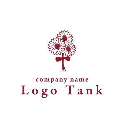 三輪の花束ロゴ ロゴタンク 企業 店舗ロゴ シンボルマーク格安作成販売