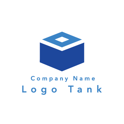 箱をイメージしたロゴ 青 / 箱 / BOX / シンプル / モダン / IT / 建築 / ネット / ロゴ作成 / ロゴマーク / ロゴ / 制作 /,ロゴタンク,ロゴ,ロゴマーク,作成,制作