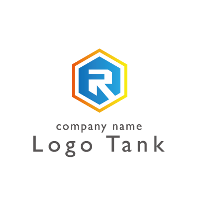 六角形とアルファベットrのロゴマーク ロゴタンク 企業 店舗ロゴ