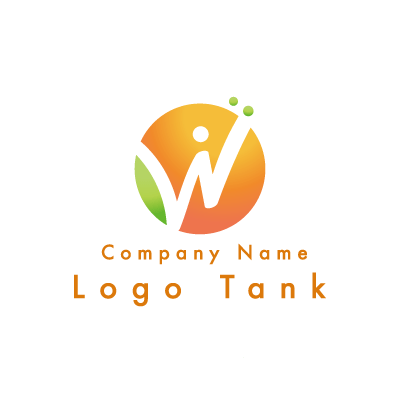 Wのロゴ W / 緑 / オレンジ / シンプル / ナチュラル / 元気 / クリニック / 建築 / 士業 / コンサル / ロゴ作成 / ロゴマーク / ロゴ / 制作 /,ロゴタンク,ロゴ,ロゴマーク,作成,制作