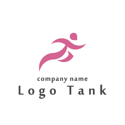 走る女性のロゴマーク ロゴタンク 企業 店舗ロゴ シンボルマーク格安作成販売