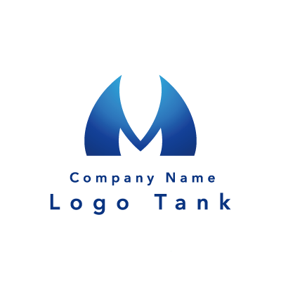 Mのロゴ 青 / M / グラデーション / シンプル / クール / 建築 / 製造 / IT / ロゴ作成 / ロゴマーク / ロゴ / 制作 /,ロゴタンク,ロゴ,ロゴマーク,作成,制作