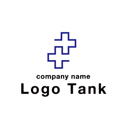 繋がる十字のロゴ ロゴタンク 企業 店舗ロゴ シンボルマーク格安作成販売