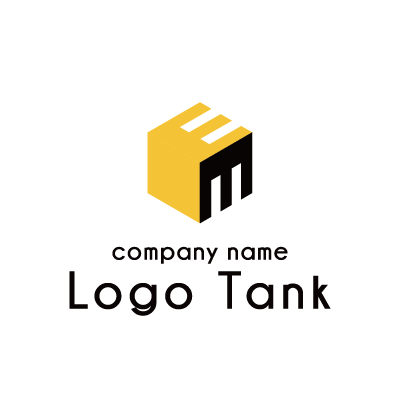 立方体二色ロゴ かわいい / ポップ / 黄色 / 暖色系 / 四角 / すっきり / スッキリ / かっこいい / ロゴ / ロゴデザイン / ロゴ制作 / ロゴ作成 /,ロゴタンク,ロゴ,ロゴマーク,作成,制作