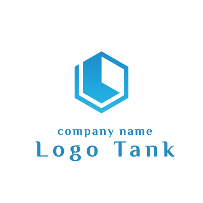 立方体水色ロゴ ロゴタンク 企業 店舗ロゴ シンボルマーク格安作成販売