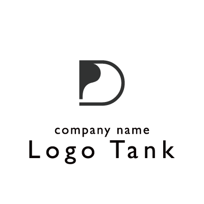 D型のロゴ かわいい / ポップ / ブラック / モノクロ / 丸い / D / アルファベット / ローマ字 / ロゴ / ロゴデザイン / ロゴ制作 / ロゴ作成 /,ロゴタンク,ロゴ,ロゴマーク,作成,制作