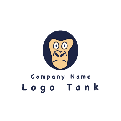 手書き風のゴリラのロゴ ロゴタンク 企業 店舗ロゴ シンボルマーク格安作成販売