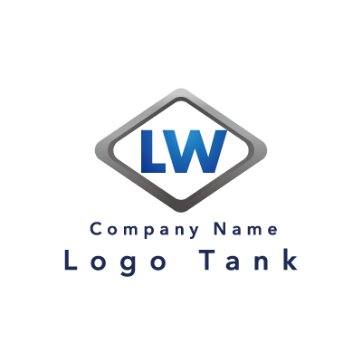 Lとwのエンブレムロゴ ロゴタンク 企業 店舗ロゴ シンボルマーク格安作成販売