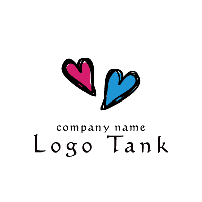 手書き風のハートロゴ ロゴタンク 企業 店舗ロゴ シンボルマーク格安作成販売