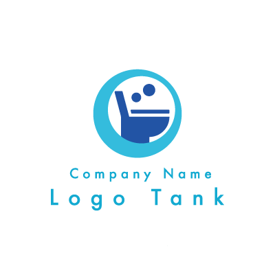 トイレのロゴ 青 / 水色 / シンプル / 清潔 / ショップ / リフォーム / ロゴ作成 / ロゴマーク / ロゴ / 制作 /,ロゴタンク,ロゴ,ロゴマーク,作成,制作