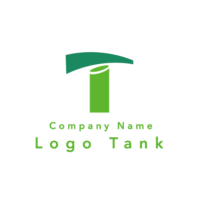 Tと竹のロゴ 緑 / 竹 / T / シンプル / モダン / ネット / ショップ / ロゴ作成 / ロゴマーク / ロゴ / 制作 /,ロゴタンク,ロゴ,ロゴマーク,作成,制作
