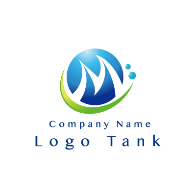 クリーンなMのロゴ 青 / 緑 / M / シンプル / クール / 安心 / 保険 / IT / 建築 / 製造 / ロゴ作成 / ロゴマーク / ロゴ / 制作 /,ロゴタンク,ロゴ,ロゴマーク,作成,制作
