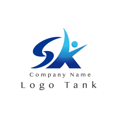 SとKのロゴ S / K / 青 / シンプル / クール / 飛躍 / 建築 / 製造 / IT / ロゴ作成 / ロゴマーク / ロゴ / 制作 /,ロゴタンク,ロゴ,ロゴマーク,作成,制作