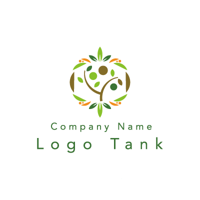 植物系のロゴ 緑 / 茶色 / 植物 / シンプル / ナチュラル / 自然 / 美容 / サロン / クリニック / ショップ / ロゴ作成 / ロゴマーク / ロゴ / 制作 /,ロゴタンク,ロゴ,ロゴマーク,作成,制作