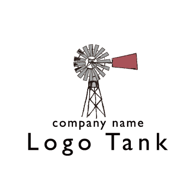 手書き風の風車ロゴ ロゴタンク 企業 店舗ロゴ シンボルマーク格安作成販売