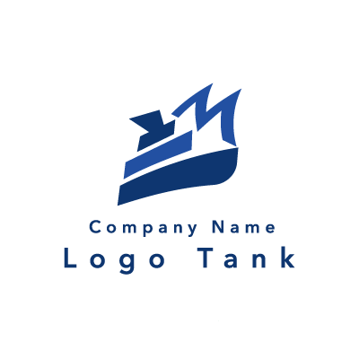 タンカーとM 船 / M / 青 / シンプル / クール / 貿易 / 海外 / IT / ロゴ作成 / ロゴマーク / ロゴ / 制作 /,ロゴタンク,ロゴ,ロゴマーク,作成,制作
