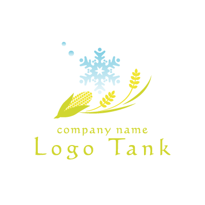 雪 稲 トウモロコシのロゴ ロゴタンク 企業 店舗ロゴ シンボルマーク格安作成販売