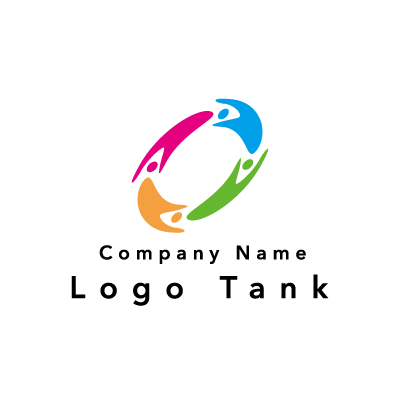 人の輪のロゴ ロゴタンク 企業 店舗ロゴ シンボルマーク格安作成販売