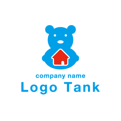 クマと家のロゴ ロゴタンク 企業 店舗ロゴ シンボルマーク格安作成販売