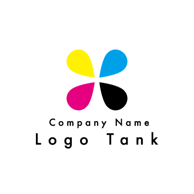 4つのカラーのインクのロゴ カラフル / CMYK / シンプル / 印刷 / インク / ショップ / ロゴ作成 / ロゴマーク / ロゴ / 制作 /,ロゴタンク,ロゴ,ロゴマーク,作成,制作