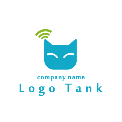ネコとアンテナのロゴ ロゴタンク 企業 店舗ロゴ シンボルマーク格安作成販売