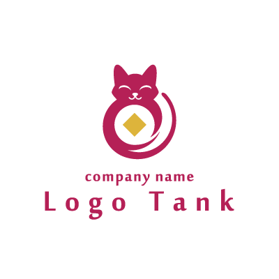 猫とダイヤのロゴ ロゴタンク 企業 店舗ロゴ シンボルマーク格安作成販売