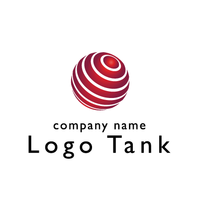 ボーダー柄の球体のロゴ ロゴタンク 企業 店舗ロゴ シンボルマーク格安作成販売