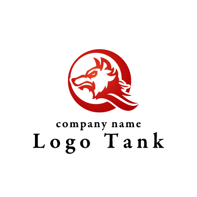 狼とアルファベットqのロゴマーク ロゴタンク 企業 店舗ロゴ