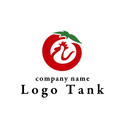 唐辛子と鶏のロゴマーク ロゴタンク 企業 店舗ロゴ シンボルマーク格安作成販売