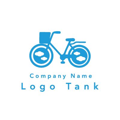 自転車がモチーフのロゴ 青 / 自転車 / シンプル / ポップ / ショップ / サイクル / ロゴ作成 / ロゴマーク / ロゴ / 制作 /,ロゴタンク,ロゴ,ロゴマーク,作成,制作