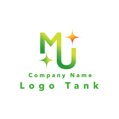 MとUのロゴ M / U / グラデーション / シンプル / 清潔 / クリーニング / 掃除 / ショップ / ロゴ作成 / ロゴマーク / ロゴ / 制作 /,ロゴタンク,ロゴ,ロゴマーク,作成,制作