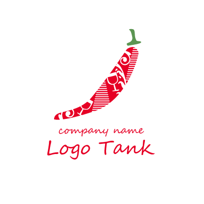 タイをイメージした唐辛子 トウガラシ のロゴ ロゴタンク 企業 店舗ロゴ シンボルマーク格安作成販売