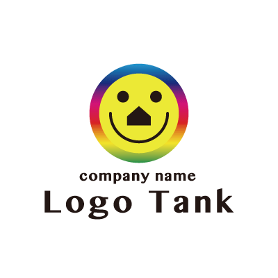 レインボーとスマイルマークのロゴ ロゴタンク 企業 店舗ロゴ シンボルマーク格安作成販売