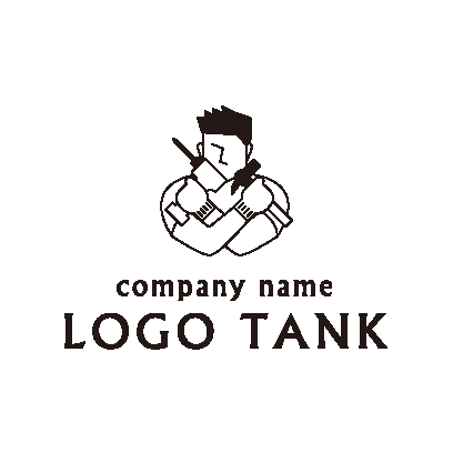 かっこいい大工のロゴ ロゴタンク 企業 店舗ロゴ シンボルマーク格安作成販売